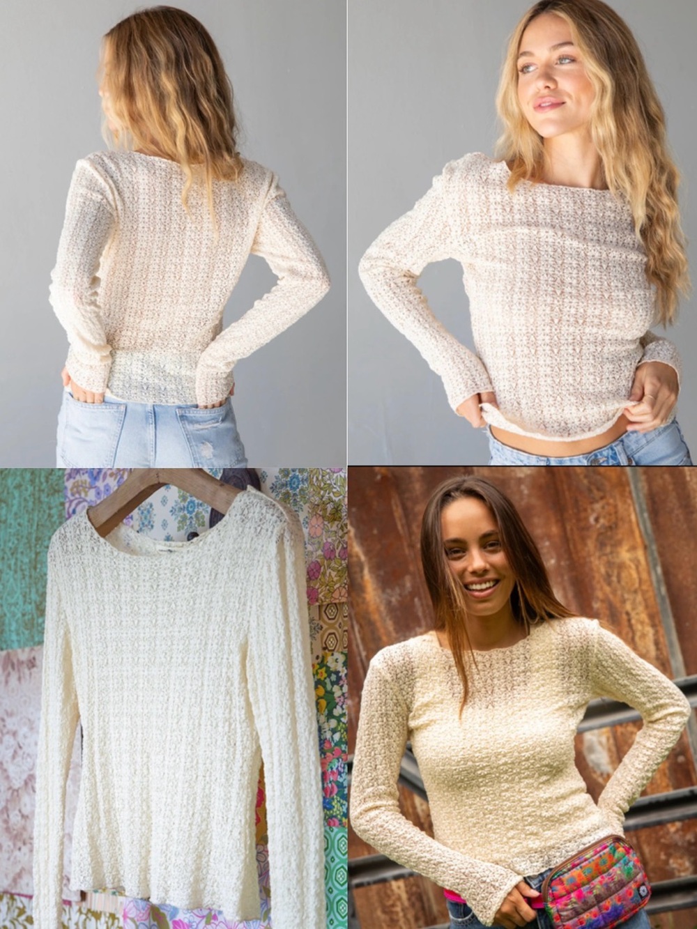 NATURAL LIFE Lace Layering Top - Ivory